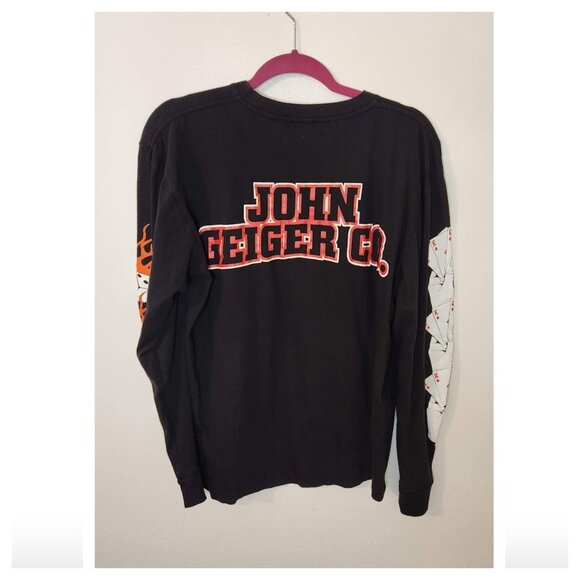 JOHN GEIGER "Can You Wheelie" Dice Flame Long Sleeve Tee - Picture 3 of 6